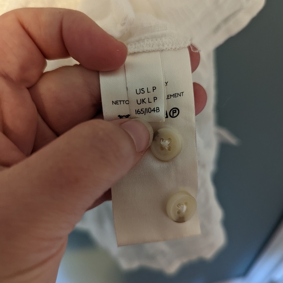 Anthropologie Mila Draped Buttondown, large white cotton - Picture 7 of 8